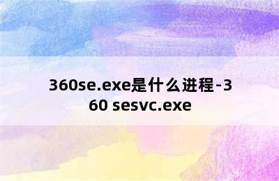 360se.exe是什么进程-360 sesvc.exe